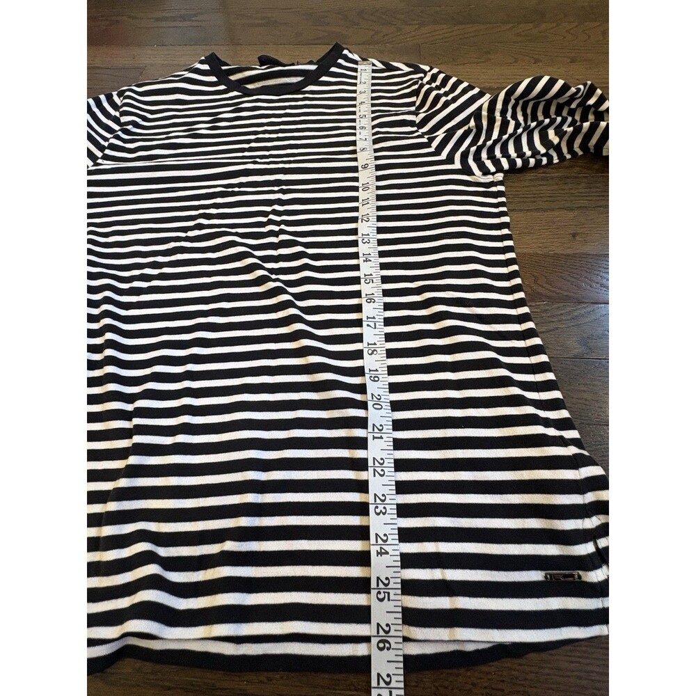 Ralph Lauren Women's Mens Pima Cotton Black Striped T-Shirt Purple Label Nautica - Picture 7 of 8